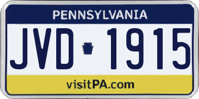 PA license plate JVD1915