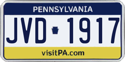 PA license plate JVD1917