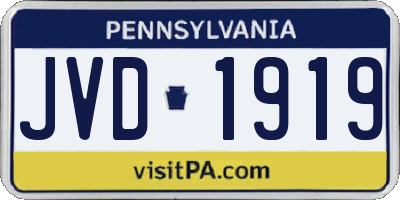 PA license plate JVD1919