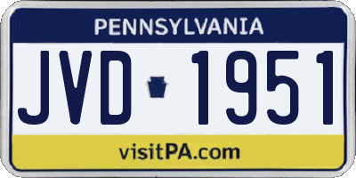PA license plate JVD1951