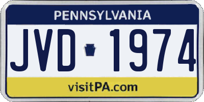 PA license plate JVD1974