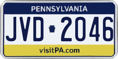PA license plate JVD2046