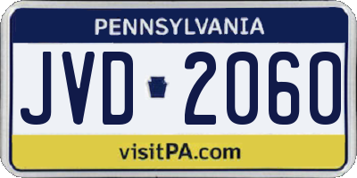PA license plate JVD2060
