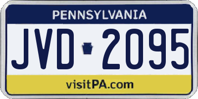 PA license plate JVD2095