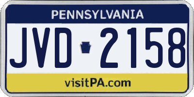 PA license plate JVD2158