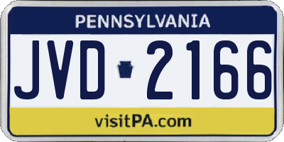 PA license plate JVD2166