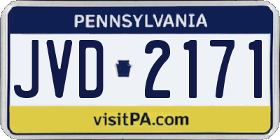 PA license plate JVD2171