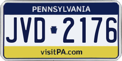 PA license plate JVD2176