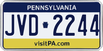 PA license plate JVD2244