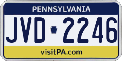PA license plate JVD2246