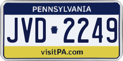 PA license plate JVD2249
