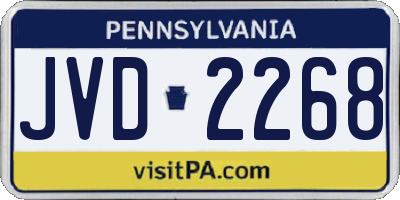 PA license plate JVD2268