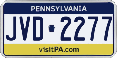 PA license plate JVD2277