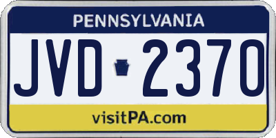 PA license plate JVD2370