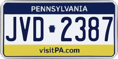 PA license plate JVD2387