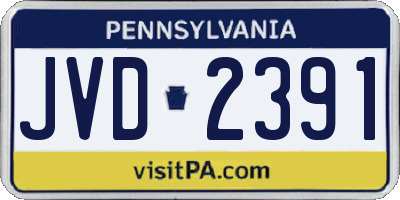 PA license plate JVD2391