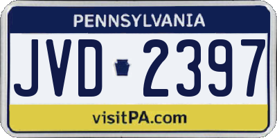 PA license plate JVD2397