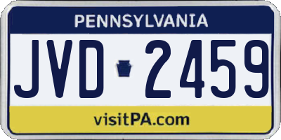 PA license plate JVD2459