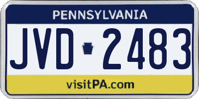 PA license plate JVD2483