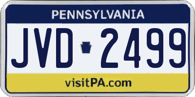 PA license plate JVD2499