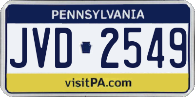 PA license plate JVD2549