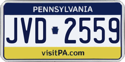 PA license plate JVD2559