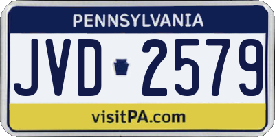 PA license plate JVD2579