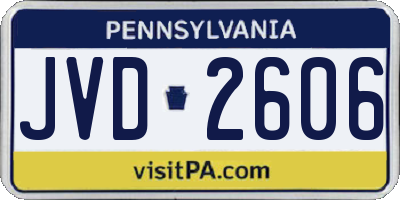 PA license plate JVD2606