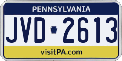 PA license plate JVD2613