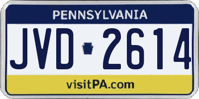 PA license plate JVD2614