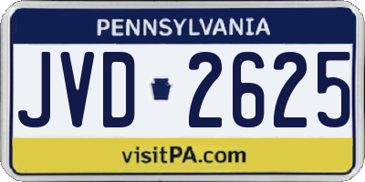 PA license plate JVD2625