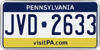 PA license plate JVD2633