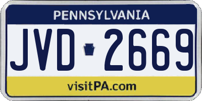 PA license plate JVD2669
