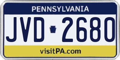 PA license plate JVD2680