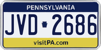 PA license plate JVD2686