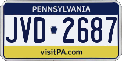 PA license plate JVD2687