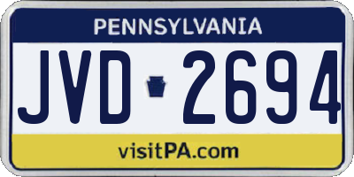 PA license plate JVD2694