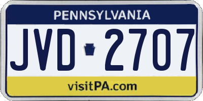 PA license plate JVD2707