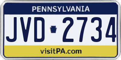 PA license plate JVD2734