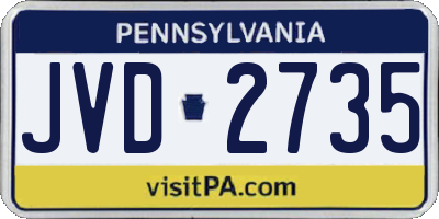 PA license plate JVD2735