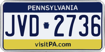 PA license plate JVD2736