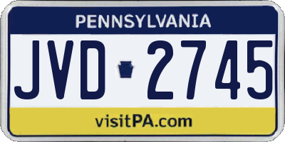 PA license plate JVD2745