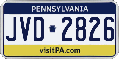 PA license plate JVD2826