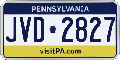 PA license plate JVD2827
