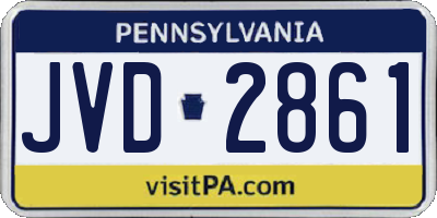 PA license plate JVD2861