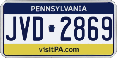 PA license plate JVD2869