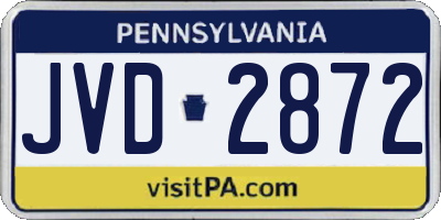 PA license plate JVD2872