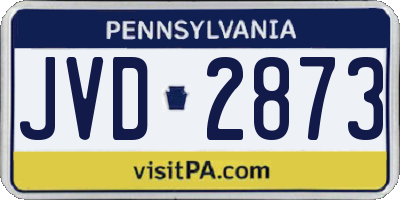 PA license plate JVD2873