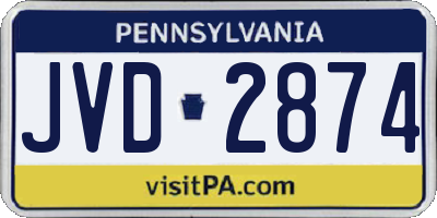 PA license plate JVD2874
