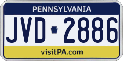 PA license plate JVD2886